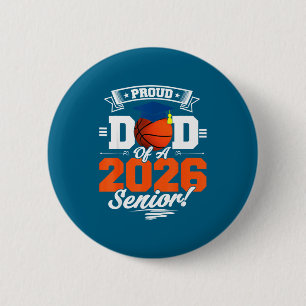 Trotse Papa 2026 Senior Basketbal Kunstwerk Ronde Button 5,7 Cm