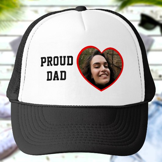 Trotse papa Custom Foto Tekst Hart Gepersonaliseer Trucker Pet