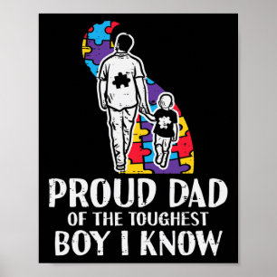 Trotse papa moeilijkste jongen Autisme bewustzijn Poster