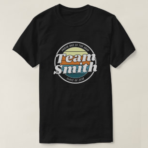 Trotse Papa Retro Team Achternaam Klas 20XX Afgest T-shirt