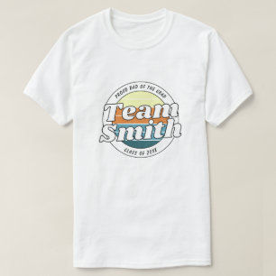 Trotse papa retro team achternaam klas 20XX afgest T-shirt