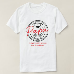 Trotse papa van de afstuderen familie matching t-shirt