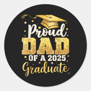 Trotse papa van een 2025 Afstuderen papa Afstudere Ronde Sticker