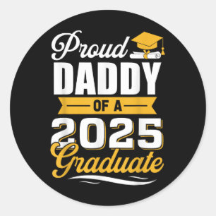 Trotse papa van een 2025 Afstuderen papa Afstudere Ronde Sticker