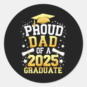 Trotse papa van een 2025 Afstuderen papa Afstudere Ronde Sticker
