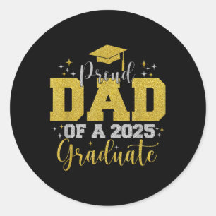 Trotse papa van een 2025 Afstuderen senior papa pa Ronde Sticker