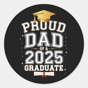 Trotse papa van een afgestudeerde in 2025 Familie Ronde Sticker