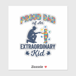 Trotse papa van een buitengewoon kind autisme vect sticker