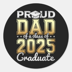 Trotse papa van een CL van 2025 Afstuderen Afstude Ronde Sticker