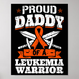 Trotse Papa Van Een Leukemie Strijder Papa Bewustz Poster