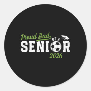 Trotse papa van een voetbal senior vader 2026 ronde sticker