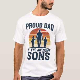 Trotse papa van twee geweldige zonen vintage shirt