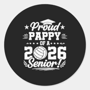 Trotse pappie van een afgestudeerde senior volleyb ronde sticker