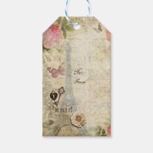 Trotse Paris Roze Rozen Slot & Sleutel Chic Bruilo Cadeaulabel