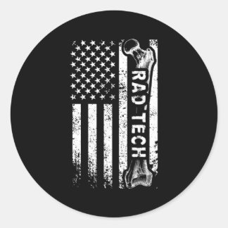 Trotse Radiologie Technoloog US Flag Rad Tech Ronde Sticker