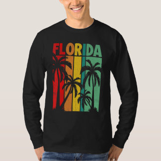 Trotse Retro Florida Vintage Palmboom Vrouwen Mann T-shirt
