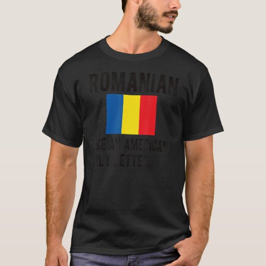 Trotse Roemeense vlag Roemenië Geboren Roemeense r T-shirt (Voorkant)