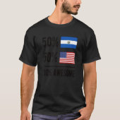 Trotse Salvadoraanse Amerikaanse vlag El Salvador T-shirt (Voorkant)