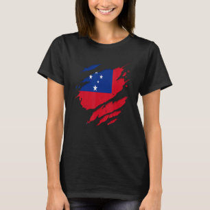 Trotse Samoaanse Shirten verscheurd Samoa-vlag T-shirt