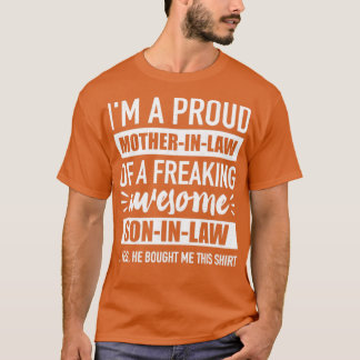 Trotse schoonmoeder van awesome schoonzoon t-shirt