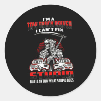 Trotse sleepvrachtwagenchauffeur ronde sticker