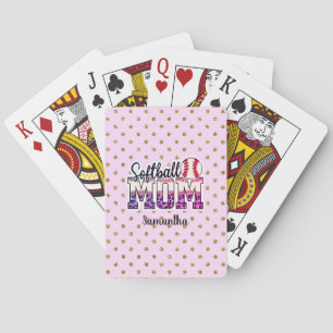 Trotse softbal moeder leven pokerkaarten