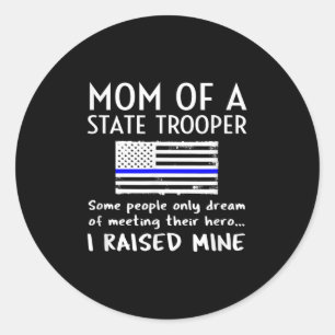 Trotse State Trooper Moeder Thin Blue Line Amerika Ronde Sticker