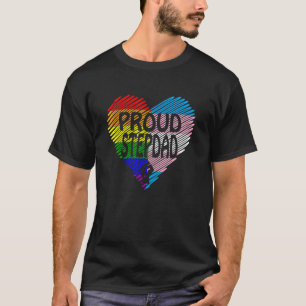 Trotse stiefvader LGBT met regenboog en transgende T-shirt