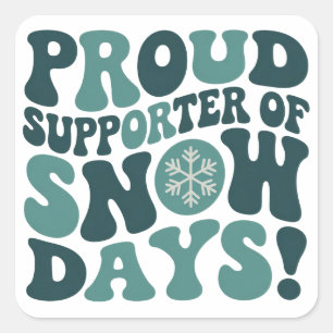 Trotse supporter van sneeuwdagen docent kerst vierkante sticker