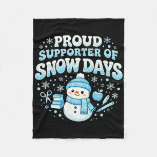 Trotse supporter van sneeuwdagen - grappige leraar fleece deken