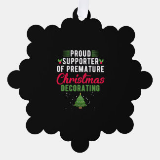 Trotse supporter van voortijdige kerstversiering ornament kaart