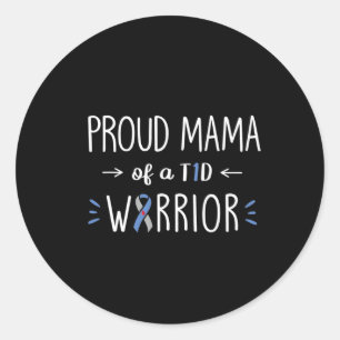 Trotse T1D Moeder van Zoon Diabetesbewustzijn Diab Ronde Sticker