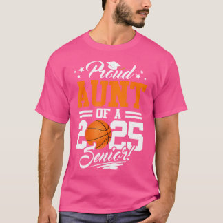 Trotse tante van een 2025 senior basketbal Afstude T-shirt