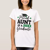 Trotse tante van een afstuderen zwart groen kwastj t-shirt (Voorkant)
