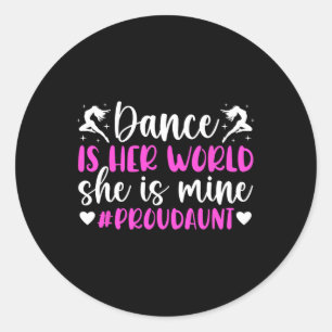 Trotse tante van een danseres tante dans tante ronde sticker