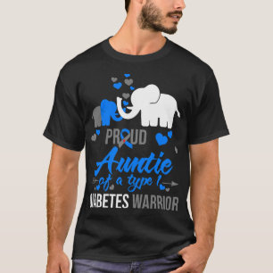 Trotse tante van een type 1 diabetes krijger cadea t-shirt