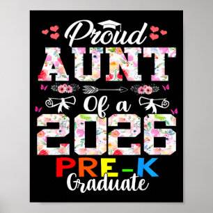 Trotse tante van eindexaminandus kleuterschoolklas poster