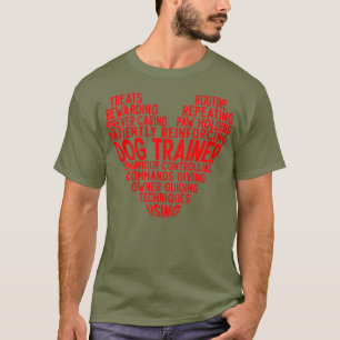 Trotse trainer kwaliteiten hond training hart vorm t-shirt