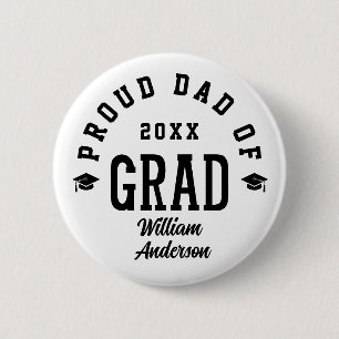 Trotse Vader Afgestudeerd Varsity Typografie Afstu Ronde Button 5,7 Cm