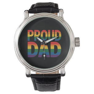 Trotse Vader Familie LGBTQ Gay Pride-bondgenoot Re Horloge