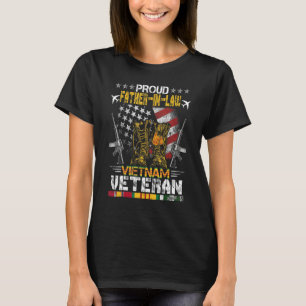 Trotse Vader In Gazon Van Vietnam Veteraan Amerika T-shirt