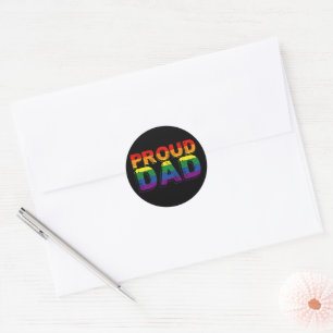 Trotse Vader LGBT Ouder Gay Pride Vader Ronde Sticker