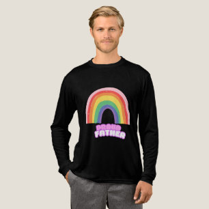 Trotse Vader Regenboog Vader Vaderdag Schattig Ret Tri-Blend Shirt