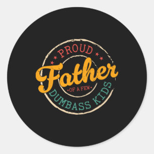 Trotse vader van een paar domme Kinder grappige g Ronde Sticker