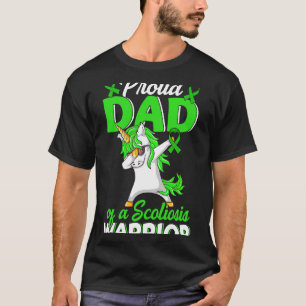 Trotse vader van een Scoliose krijger groen lint G T-shirt