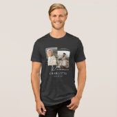 Trotse vader van het Afstuderen script Photo Keeps Tri-Blend Shirt (Voorkant volledig)