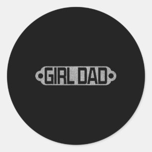 Trotse vader van meisjes Grappig shirt voor Mannen Ronde Sticker
