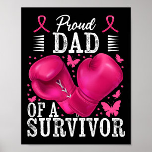 Trotse vader van overlevende borstkanker bokshands poster