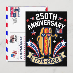 Trotse Veteraan 250 Jaar Amerika 1776 2026 Feestdagenkaart