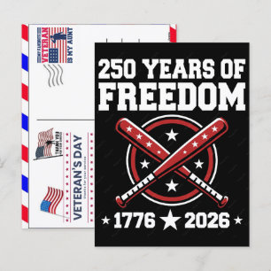 Trotse Veteraan 250 Jaar Amerika 1776 2026 Feestdagenkaart